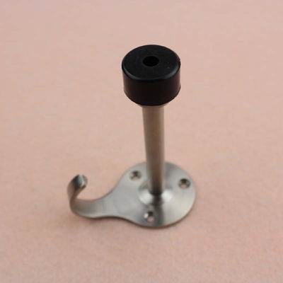 wall amount steel door stopper with black rubber